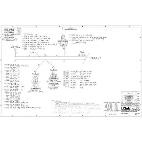 drawing - wiring harness instrument panel P/N 197084206