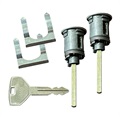 image - 2 lock cylinders and clips - 1 key# 17 p/n 45503022
