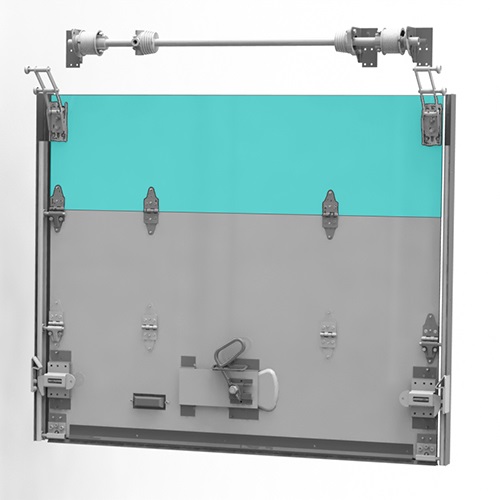 image - overhead door with top panel highlighted